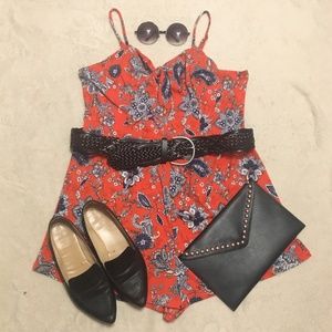 Orange Paisley Romper